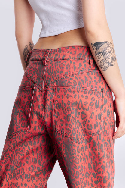 Wild Red Print Baggy