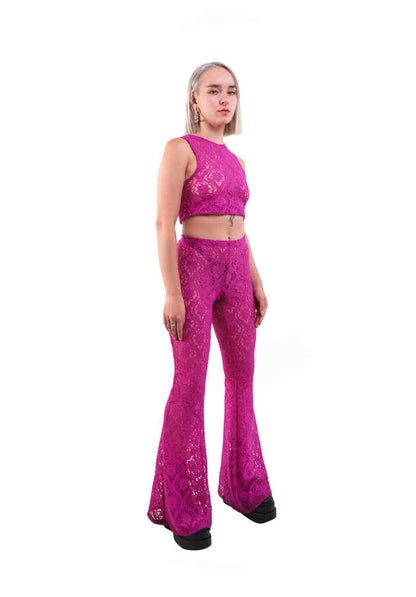 Top Encaje Fucsia